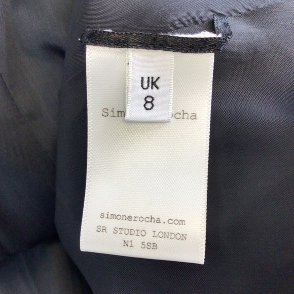 SIMONE ROCHA BLACK SHORT SLEEVED WOOL MIDI DRESS - Picture 5 of 5